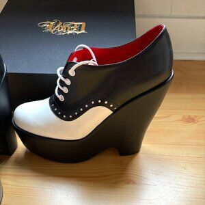Kat Von D Girlschool Black and White Oxford Platforms